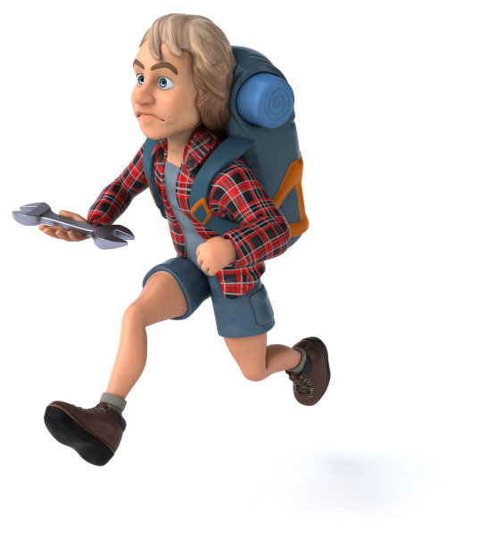 有趣的背包客卡通人物图片下载