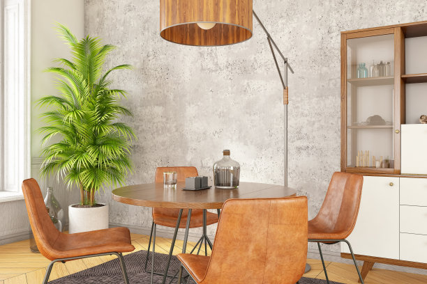 带餐桌的现代公寓图片下载