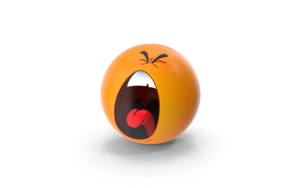 可爱的卡通风格的3D表情符号对抗白色图片下载