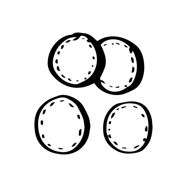 天然棉海绵圆形脸部护理在涂鸦风格孤立在白色背景。向量图片下载