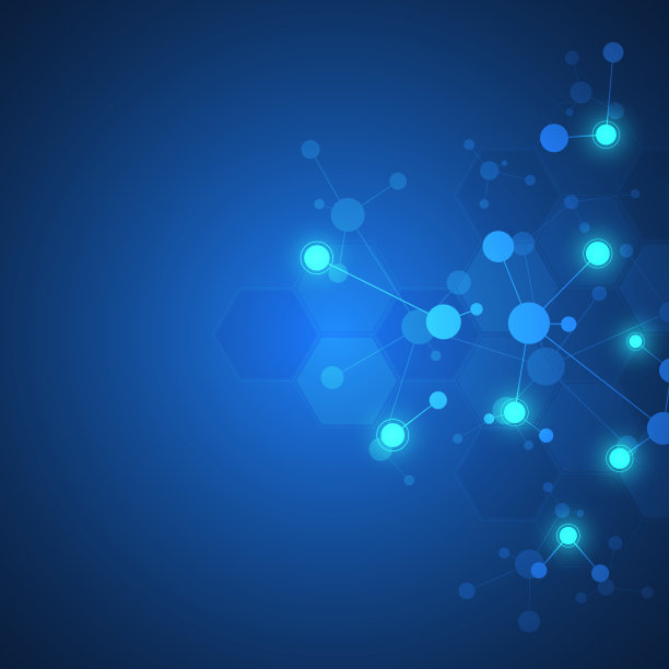 摘要分子结构背景。分子或基因工程，神经网络图片下载