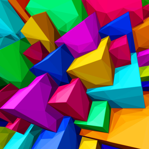 抽象背景与彩色立方体和三角形阴影杂志，小册子或手机锁屏图片下载