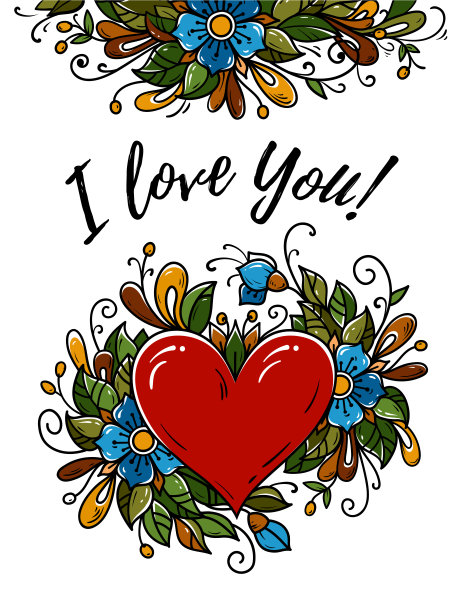 情人节快乐。我爱你。红色的心图片下载