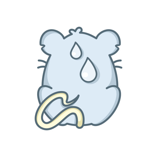 矢量插图卡通老鼠。老鼠坐在前面图片下载