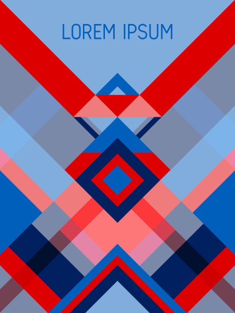 封面页布局矢量模板几何设计，带有三角形和条纹图案。图片下载