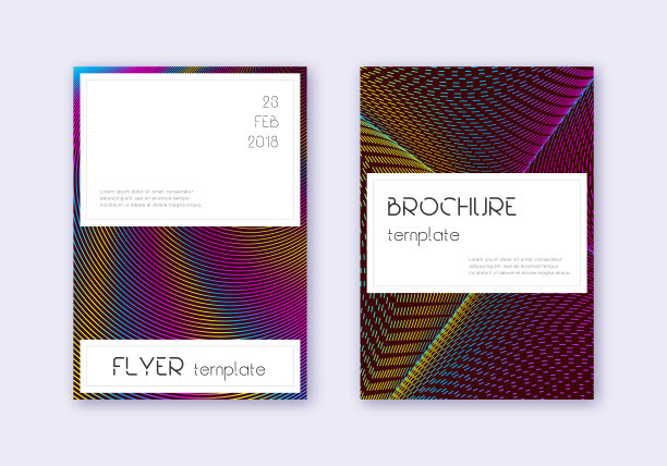 时尚的封面设计模板集。彩虹abstrac图片下载