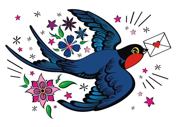 纹身风格吞下图片下载