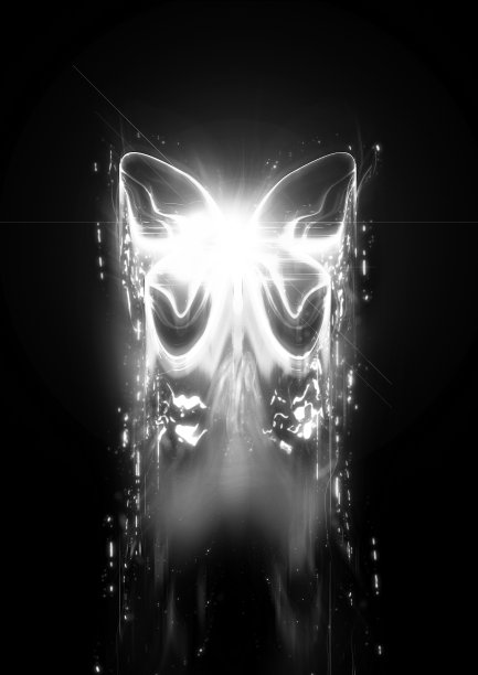 发光的抽象蝴蝶上的粒子飞溅而出图片下载