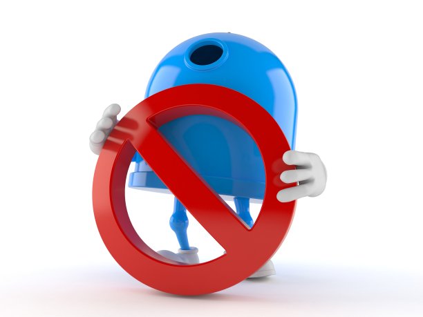 带有禁止符号的回收箱字符图片下载