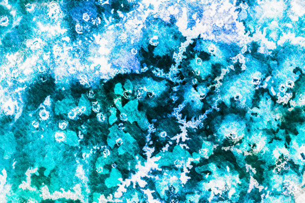 蓝色和白色的斑点，像暴风雨中的海浪和泡沫。图片下载