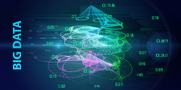投标数据研究可视化。业务表示的抽象技术概念。数据量径向算法深度研究。图片下载
