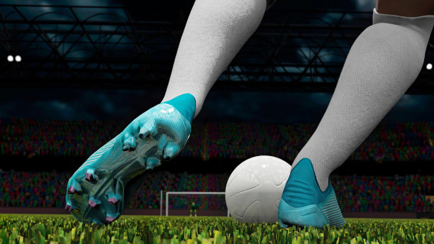 足球运动员传球向前得分机会3d渲染图片下载