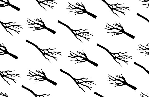 光秃秃的树枝树的无缝图案。矢量图图片下载