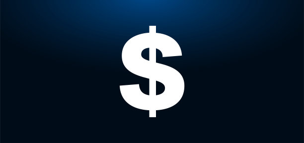 美元标志图标水晶蓝色横幅背景图片下载