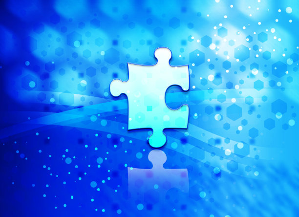 拼图图标抽象浅青蓝六边形图案背景图片下载