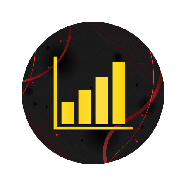 统计图标优雅黑色圆形按钮图片下载