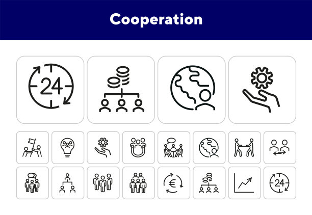 合作线图标集图片下载