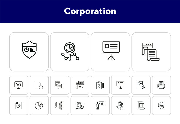 公司线性图标集图片下载