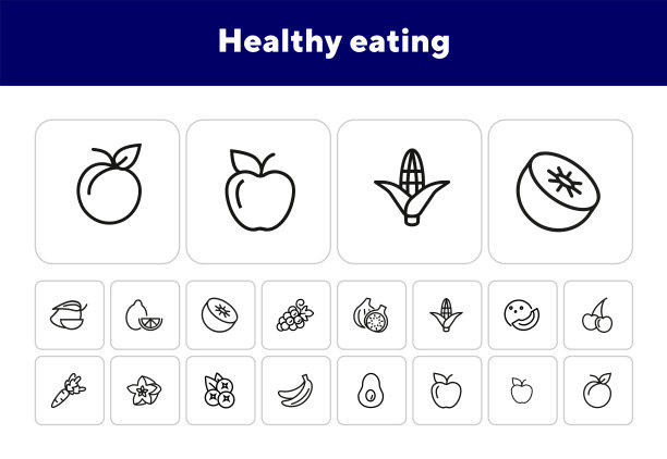 健康饮食线图标设置图片下载