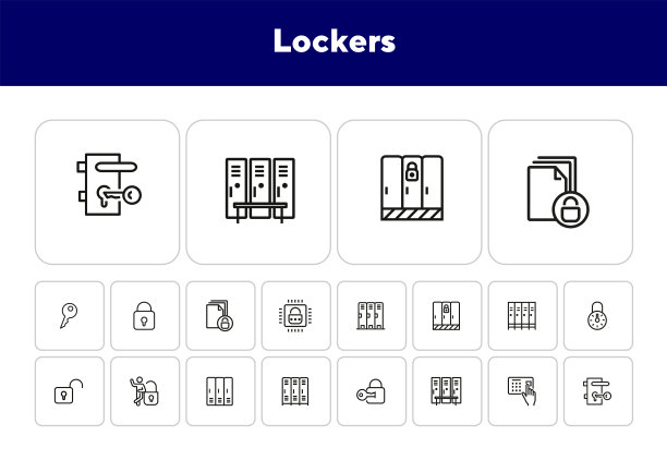 储物柜线图标设置图片下载
