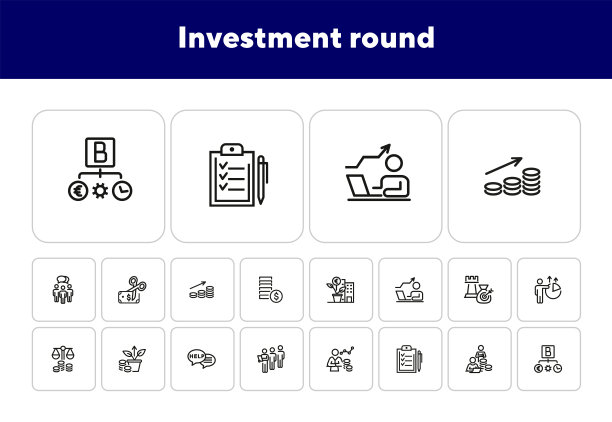投资圆线图标设置图片下载