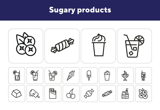 含糖产品系列图标集图片下载