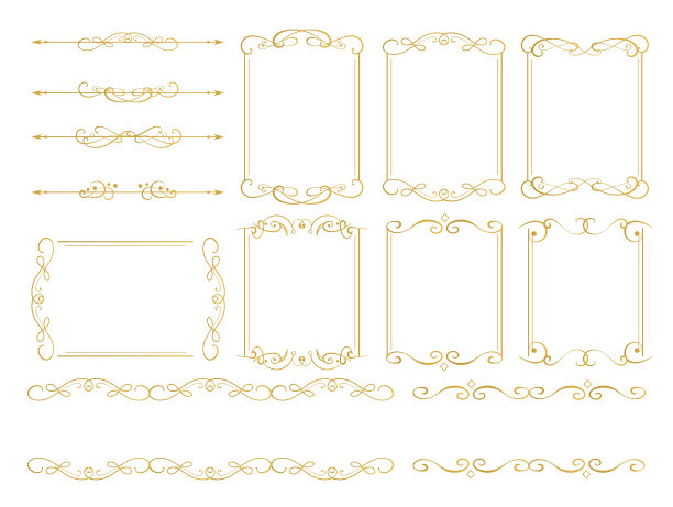 一套复古镜框图片下载