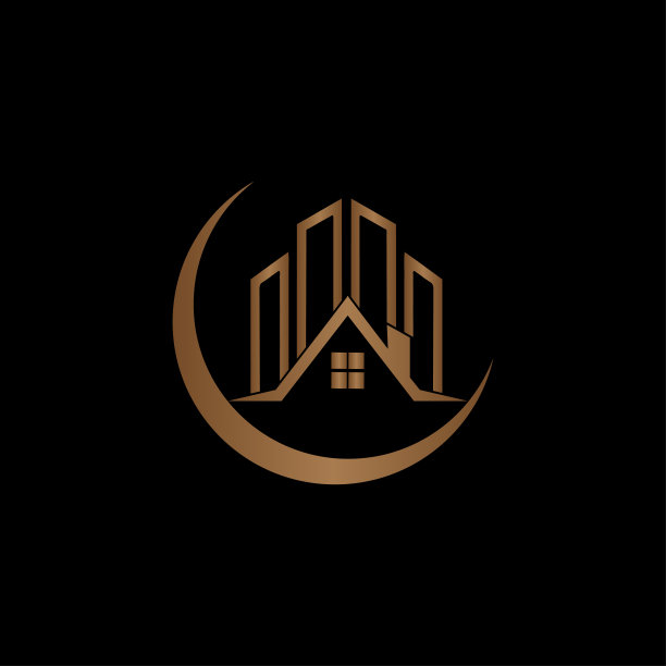 创意抽象房地产黄金标志设计图片下载
