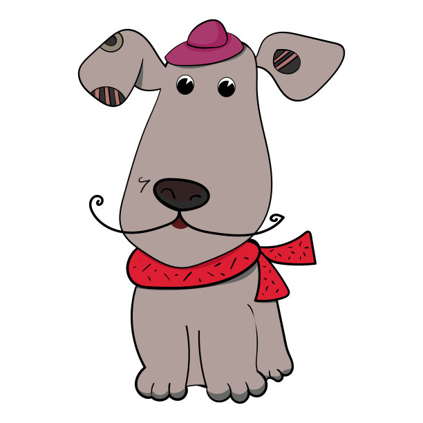 狗是人类的朋友。时尚的肉欲的插图。矢量插图涂鸦素材图片