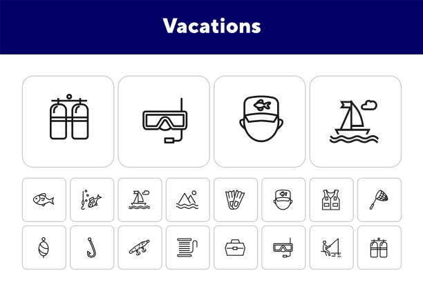 度假线图标集图片下载