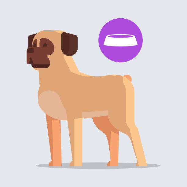 哈巴狗可爱的狗梦想食物毛茸茸的人类朋友家庭宠物卡通动物概念全长图片下载