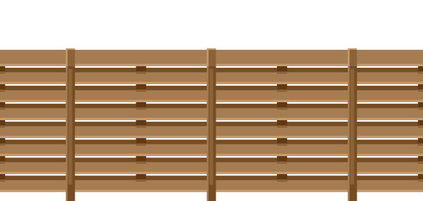 白色木栅栏的插图。图片下载