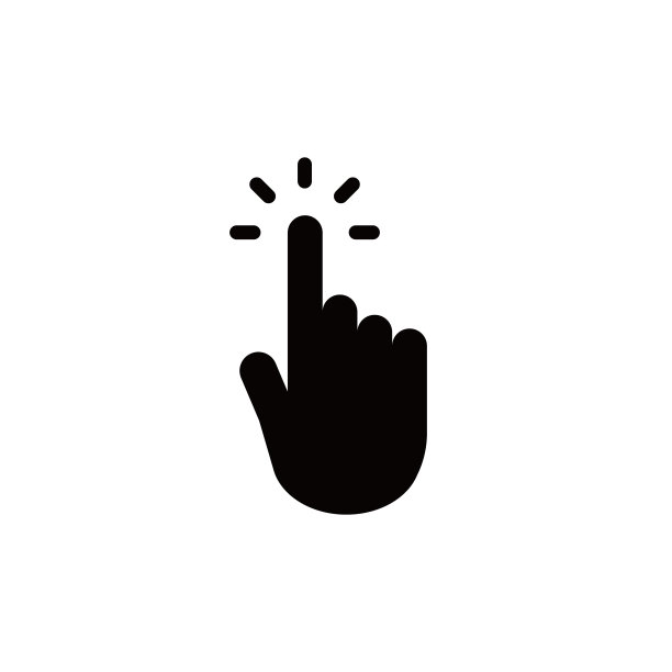 手点击光标黑色图标。拇指点击。图片下载