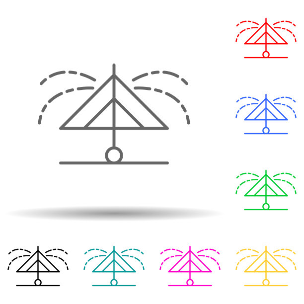 植物的多色彩风格图标。简单的细线，轮廓向量洒水图标的用户界面和用户体验，网站或移动应用程序图片下载