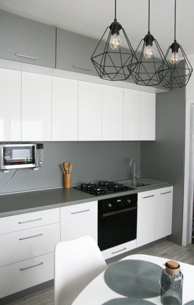 北欧,白色的厨房。图片下载