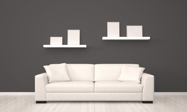 室内有相框和沙发图片下载