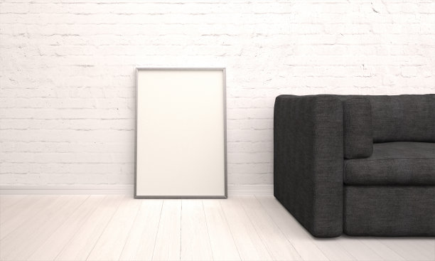 室内有相框和沙发图片下载