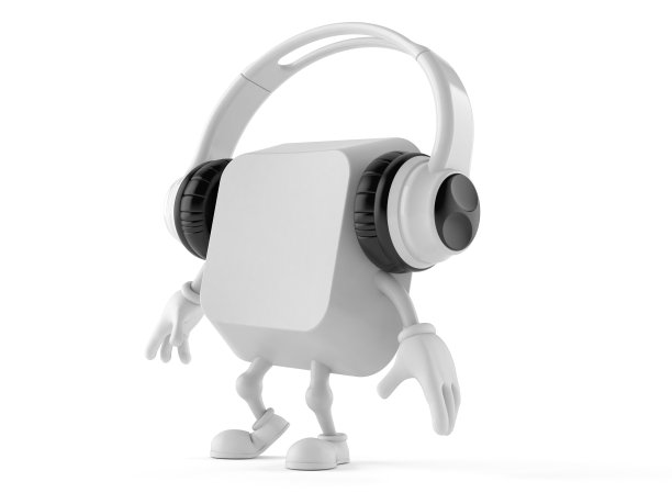 带耳机的电脑按键字符图片下载