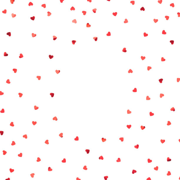 白色背景上的小红心图片下载