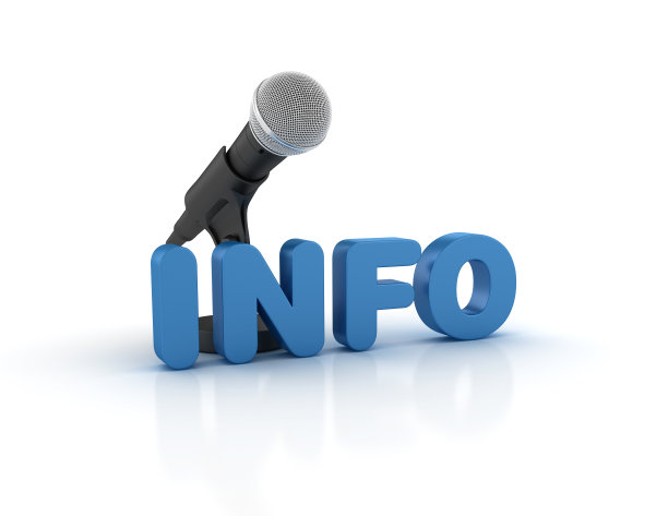 麦克风与信息字- 3D渲染图片下载