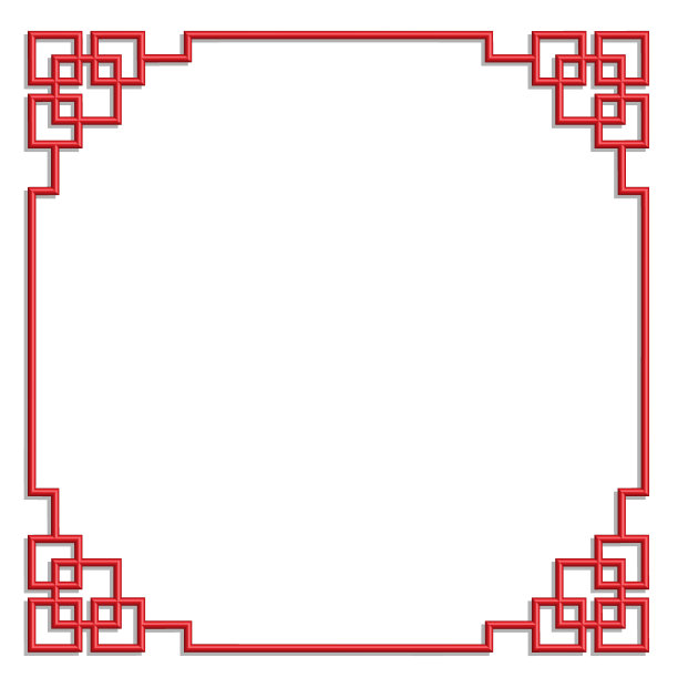 3D中国图案框架，矢量边框艺术中国风格图片下载