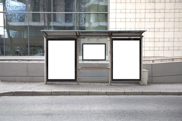 街上的空白广告牌图片下载