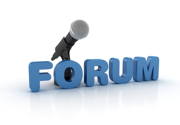 麦克风与论坛字- 3D渲染图片下载