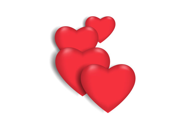 红心背景矢量插图素材图片