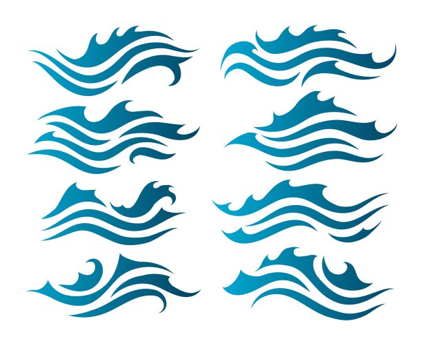 河水波浪的剪影图片下载