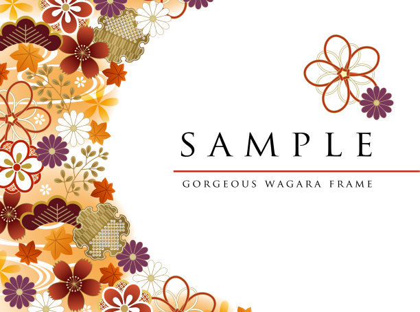 华丽的日本模板秋天橙色的颜色素材图片