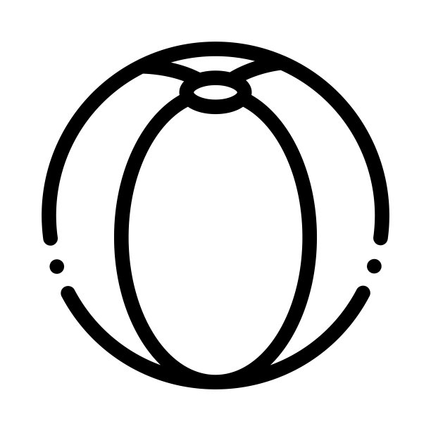 玩球图标矢量轮廓插图图片下载
