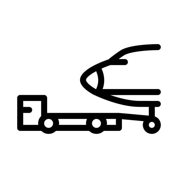 飞机拖车图标矢量轮廓插图图片下载