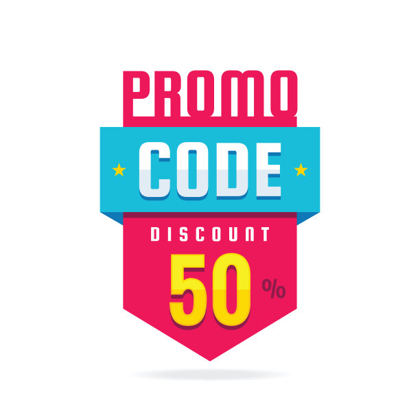 优惠码优惠券设计。5折的广告宣传条幅。销售海报。图片下载