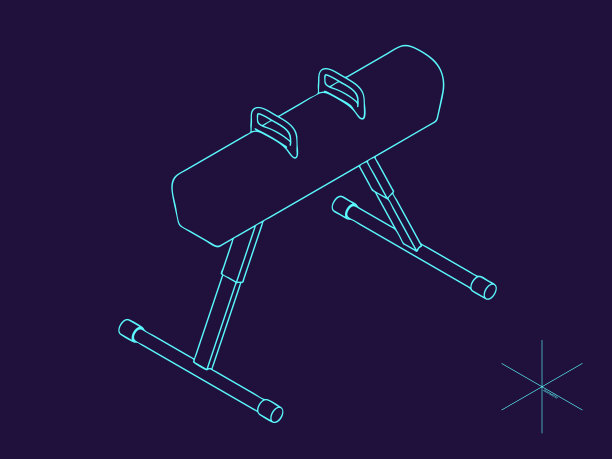 鞍马。矢量插图轮廓。等角投影。图片下载